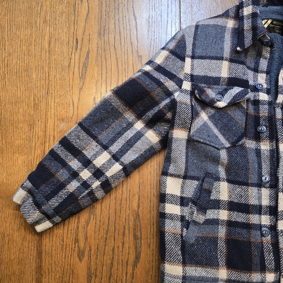 Vintage 1970s Sears Wool Plaid Fleece Lined Jacket Mens Medium Blue - Picture 7 of 11